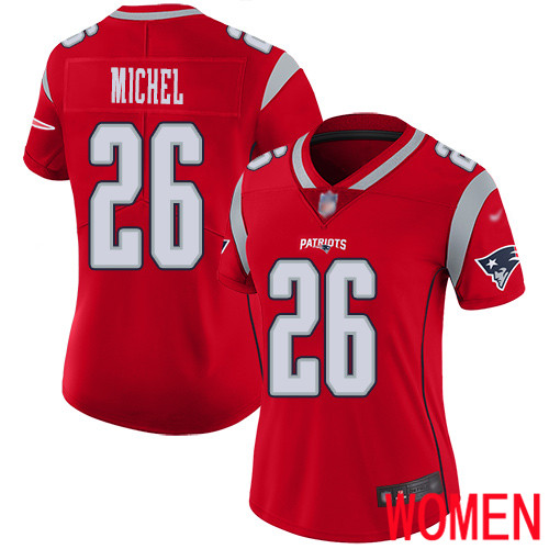 New England Patriots Football #26 Inverted Legend Limited Red Women Sony Michel NFL Jersey->women nfl jersey->Women Jersey
